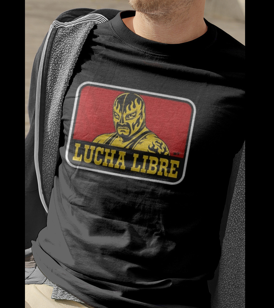 Lucha Libre Masked Wrestler Flames Tattoo Art Mexican Culture T-Shirt
