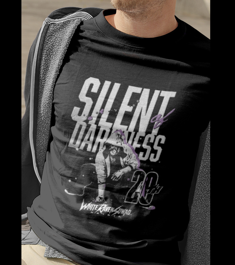Silent Of Darkness White Raven 20th Masked Hooded Wrestler Halftone T-Shirt