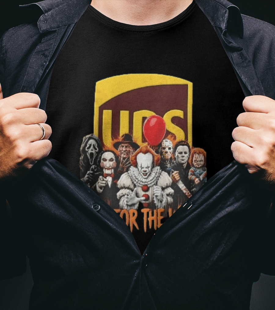 UPS Not For The Weak Pennywise Ghostface Freddy Krueger Michael Myers Jason Voorhees Horror Villains Red Balloon T-Shirt