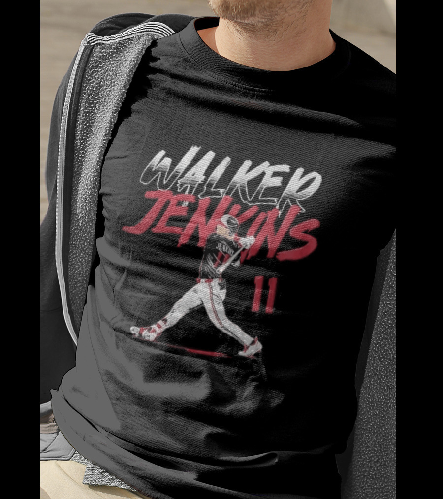 Walker Jenkins 11 Minnesota Twins MLB Baseball Batter Swinging Bat Brush T-Shirt