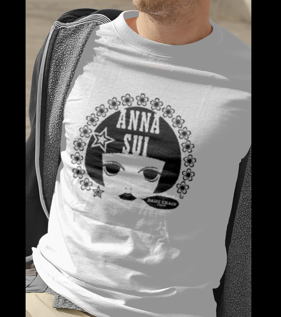 Anna Sui Daisy Chains Iconic Face Floral Circle T-Shirt