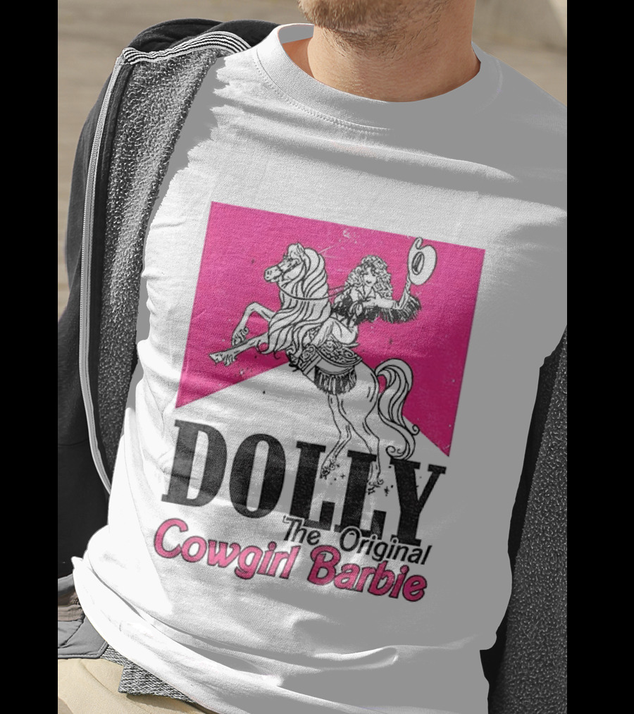 Dolly The Original Cowgirl Barbie Pink Riding Horse T-Shirt