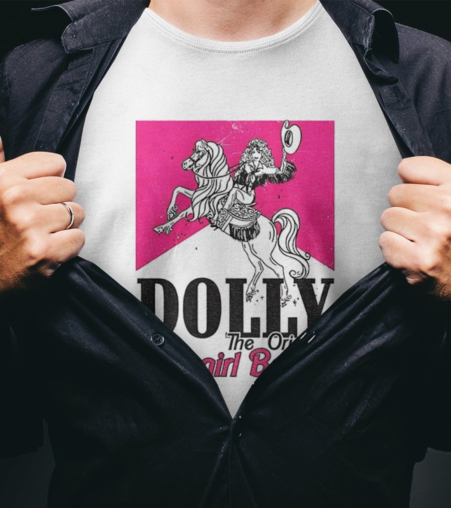 Dolly The Original Cowgirl Barbie Pink Riding Horse T-Shirt