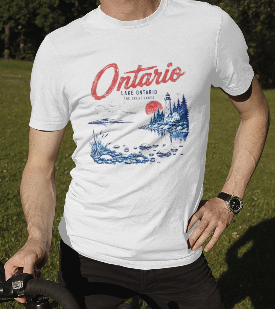 Ontario Lake Ontario The Great Lakes Lighthouse Scene T-Shirt