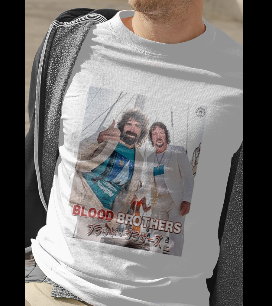 Blood Brothers Mick Foley Terry Funk Sailboat 80s Style Japanese T-Shirt