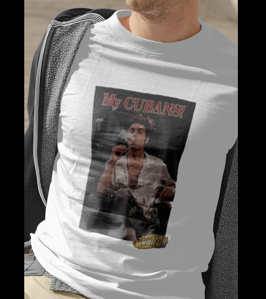 Seinfeld My Cubans Cosmo Kramer Smoking Cigar In Leather Chair T-Shirt
