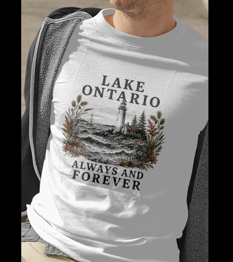Lake Ontario Always And Forever 2026 Lighthouse Scenery Sailboat T-Shirt