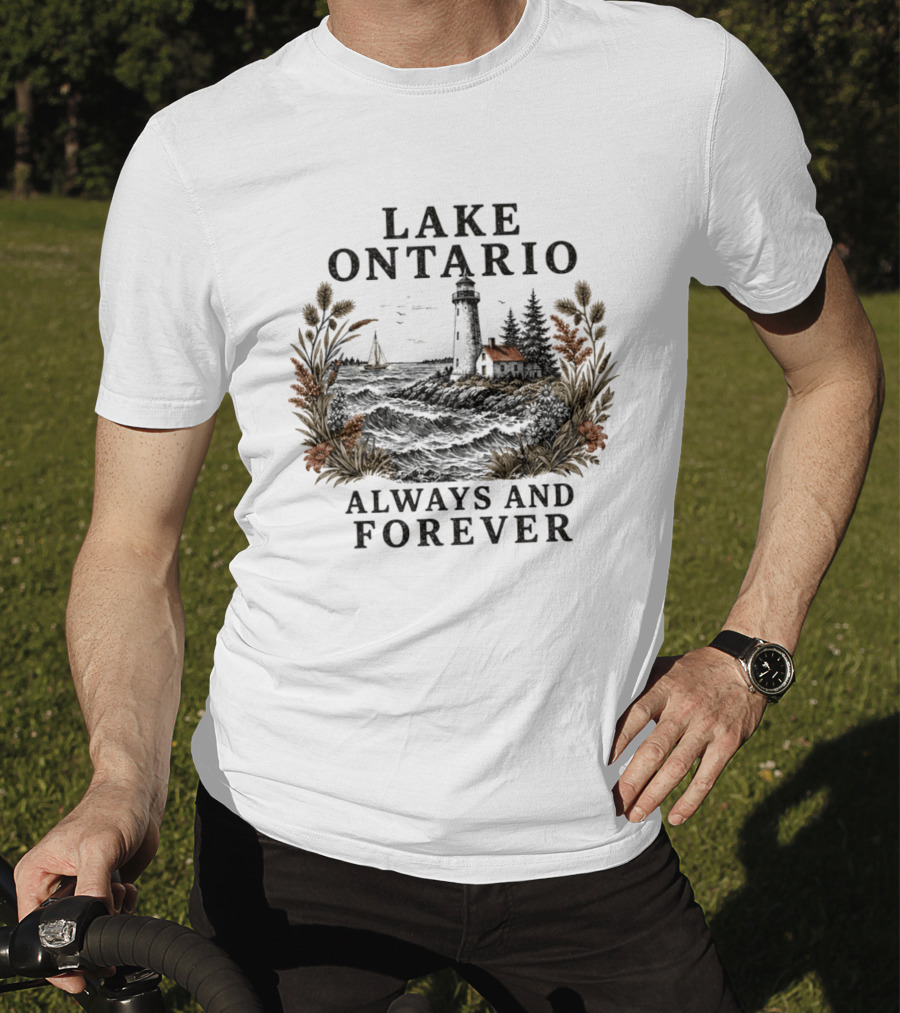 Lake Ontario Always And Forever 2026 Lighthouse Scenery Sailboat T-Shirt