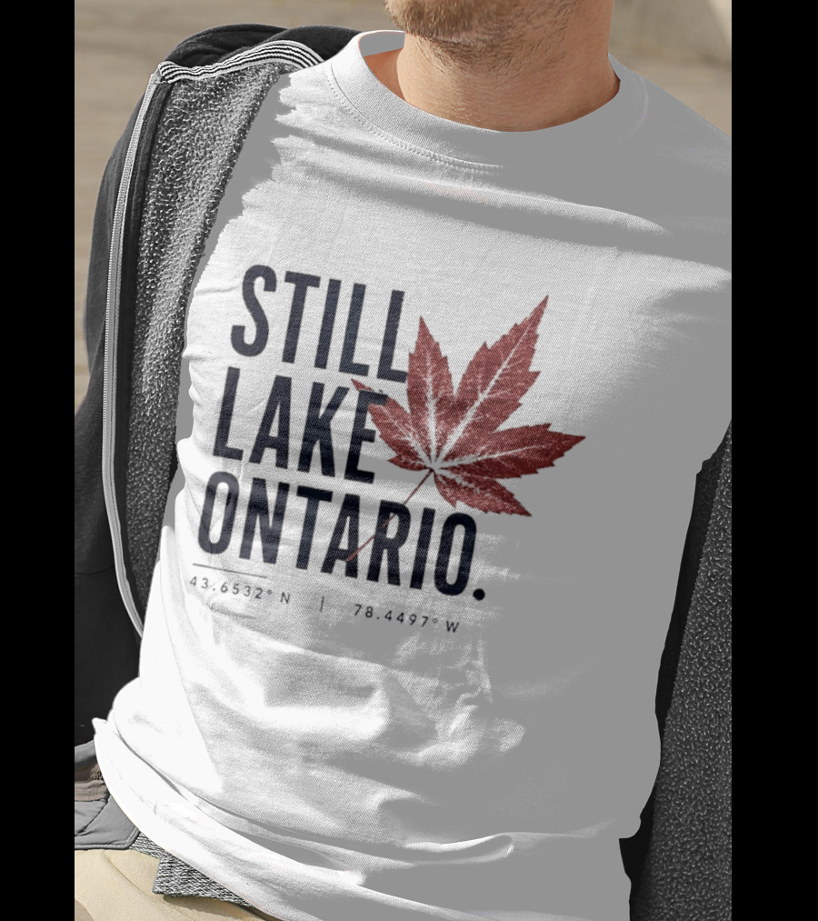 Still Lake Ontario Canada 43.6532°N 79.4497°W Maple Leaf T-Shirt