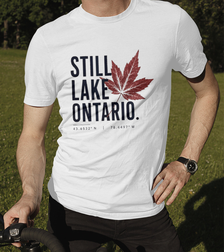 Still Lake Ontario Canada 43.6532°N 79.4497°W Maple Leaf T-Shirt