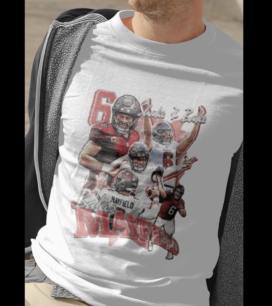 Baker Mayfield Shake And Bake Tampa Bay Buccaneers Action Collage T-Shirt