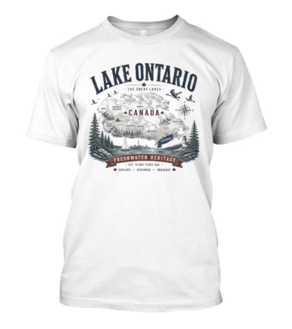 Lake Ontario Canada Freshwater Heritage Great Lakes Exploration T-Shirt