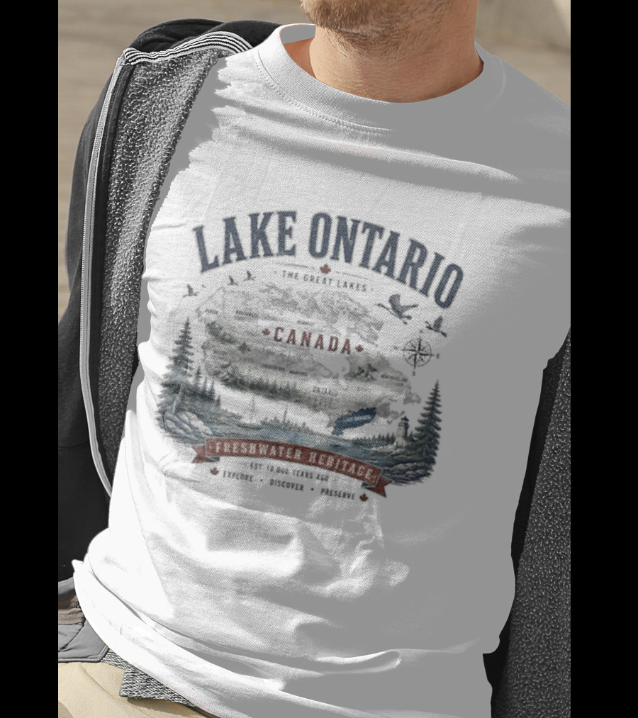 Lake Ontario Canada Freshwater Heritage Great Lakes Exploration T-Shirt