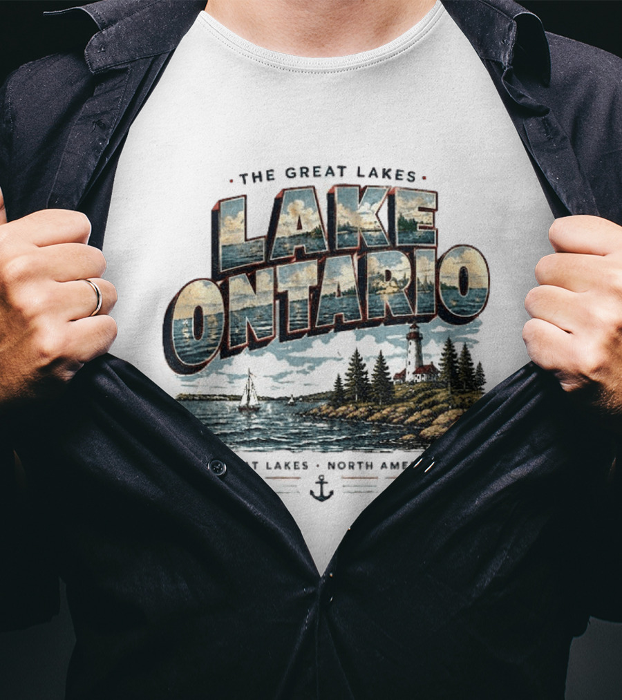 The Great Lakes Lake Ontario Sailing Lighthouse North America T-Shirt