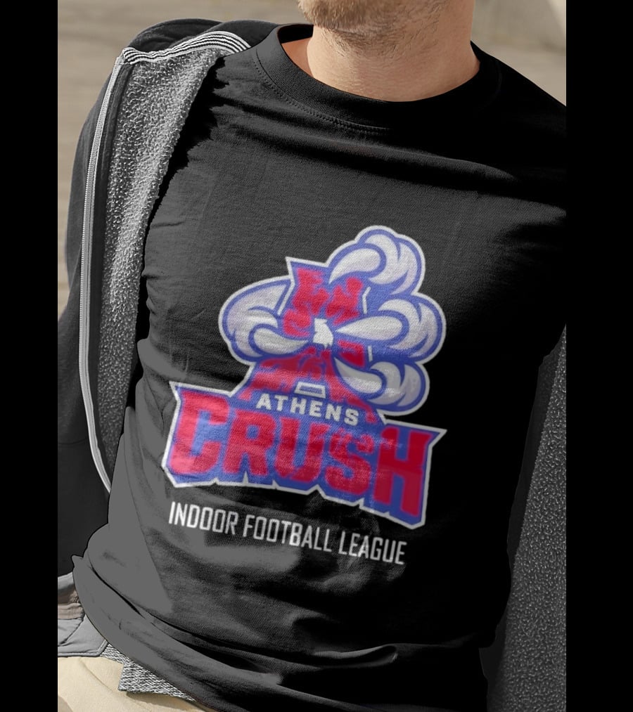 Athens Crush Indoor Football League Team Logo Cloudburst T-Shirt