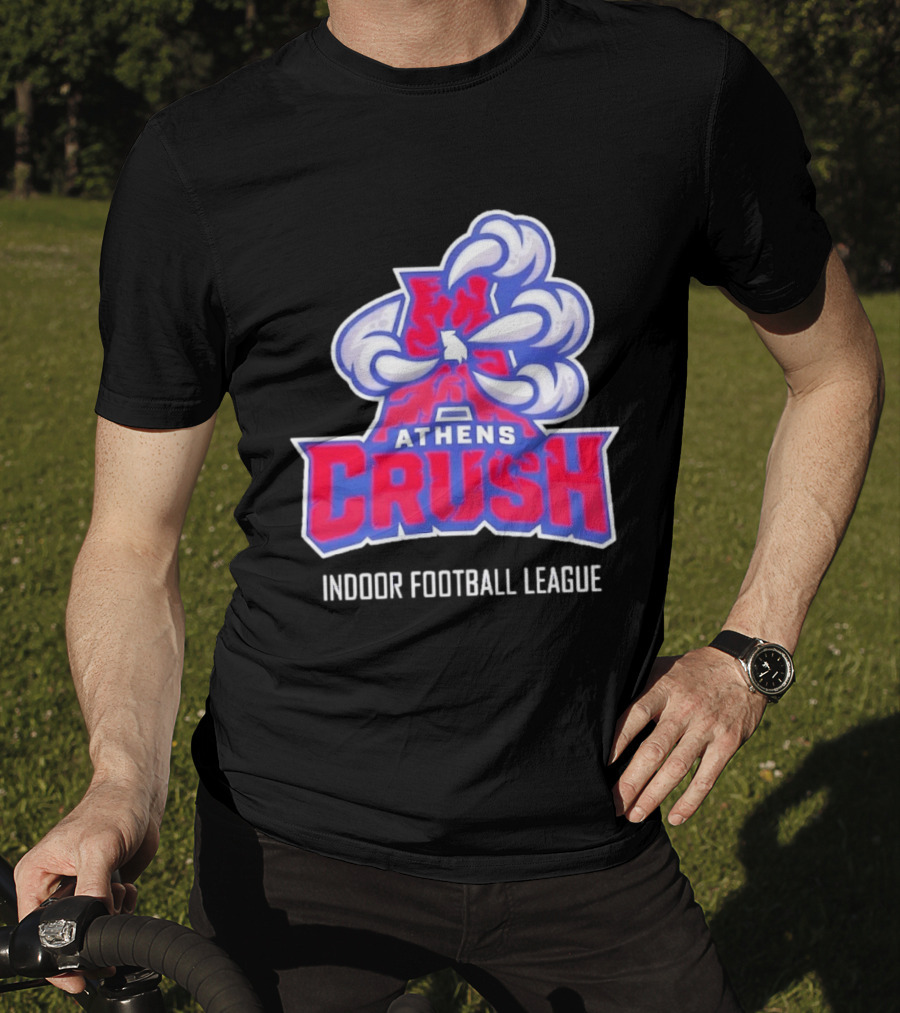 Athens Crush Indoor Football League Team Logo Cloudburst T-Shirt