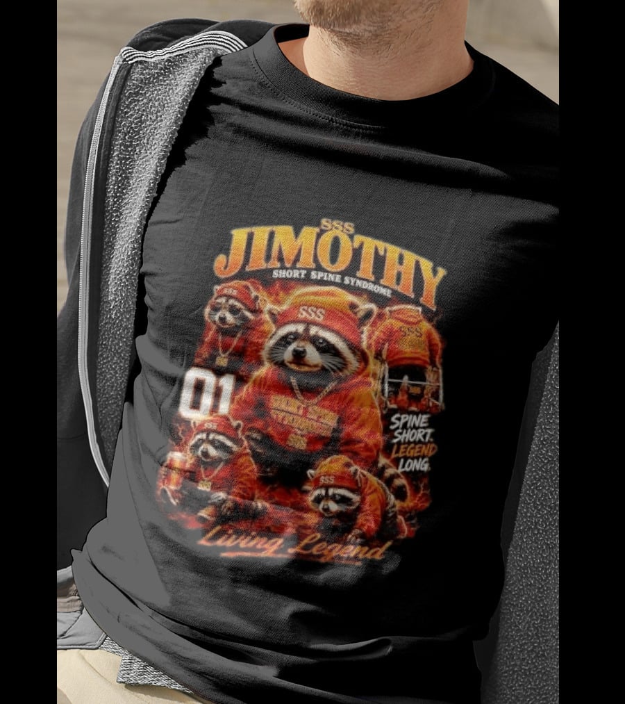 Jimothy Short Spine Syndrome Living Legend Built Different SSS Apparel Raccoon 01 T-Shirt