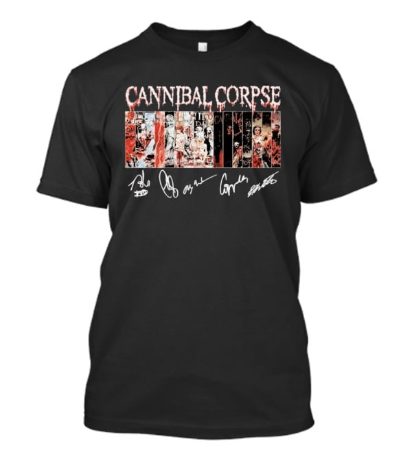 Cannibal Corpse Album Collage With Band Member Signatures T-Shirt