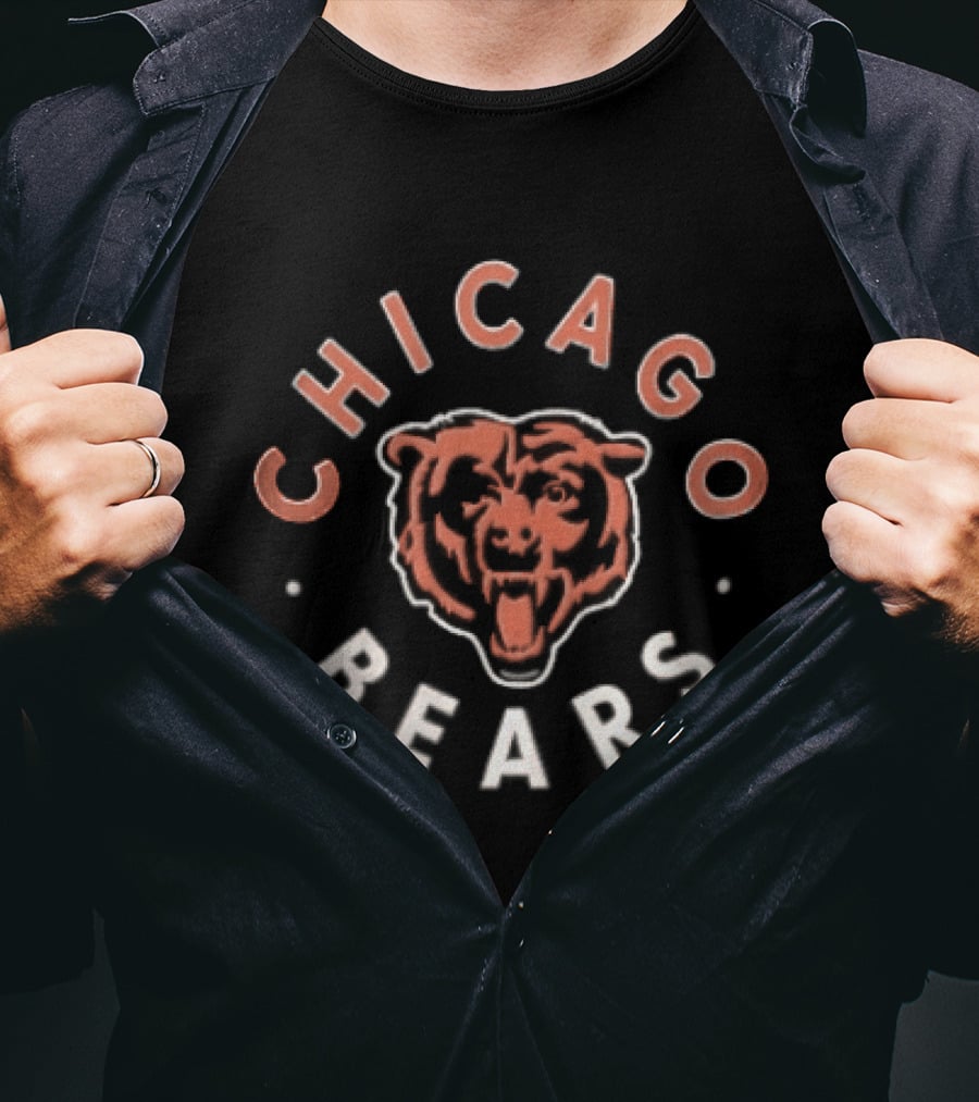 Chicago Bears Vintage Style Circular Emblem With Bear Face T-Shirt