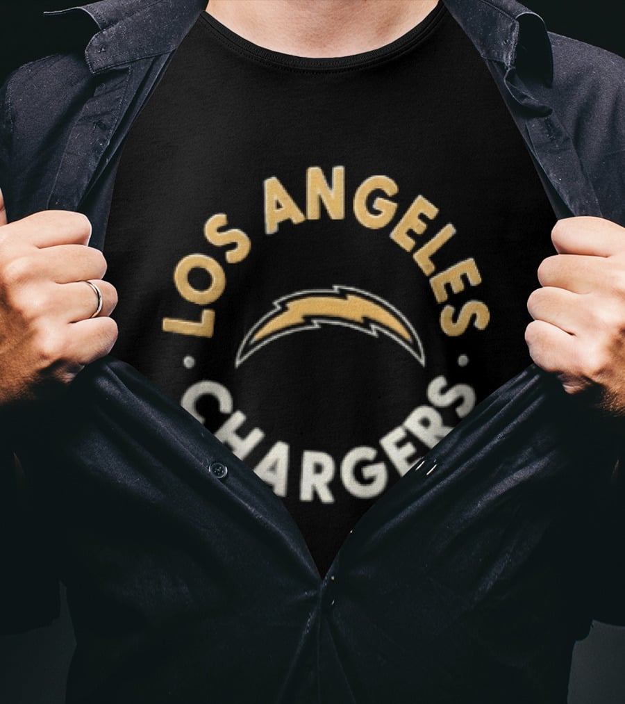 Los Angeles Chargers NFL Team Bolt Icon Circle T-Shirt