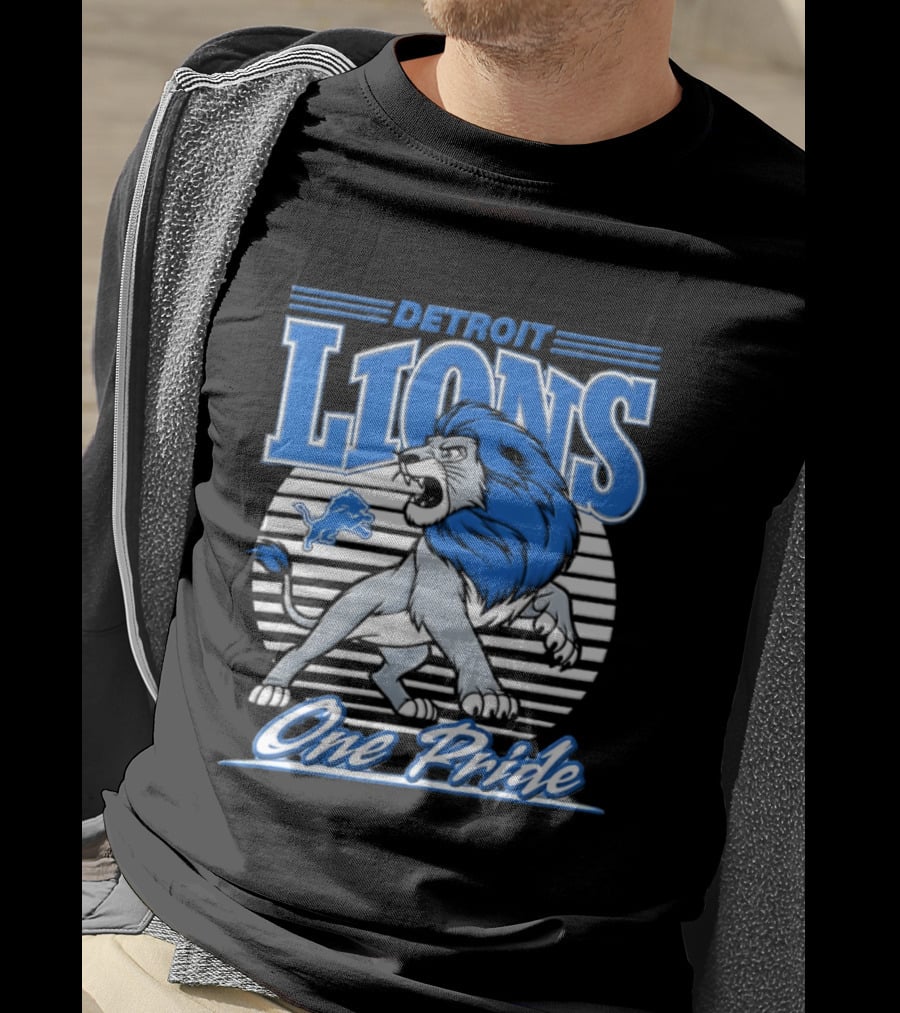 Detroit Lions One Pride Roaring Lion Fan T-Shirt