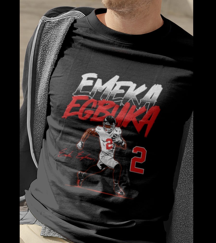 Emeka Egbuka Number 2 Tampa Bay Buccaneers Player Pose T-Shirt