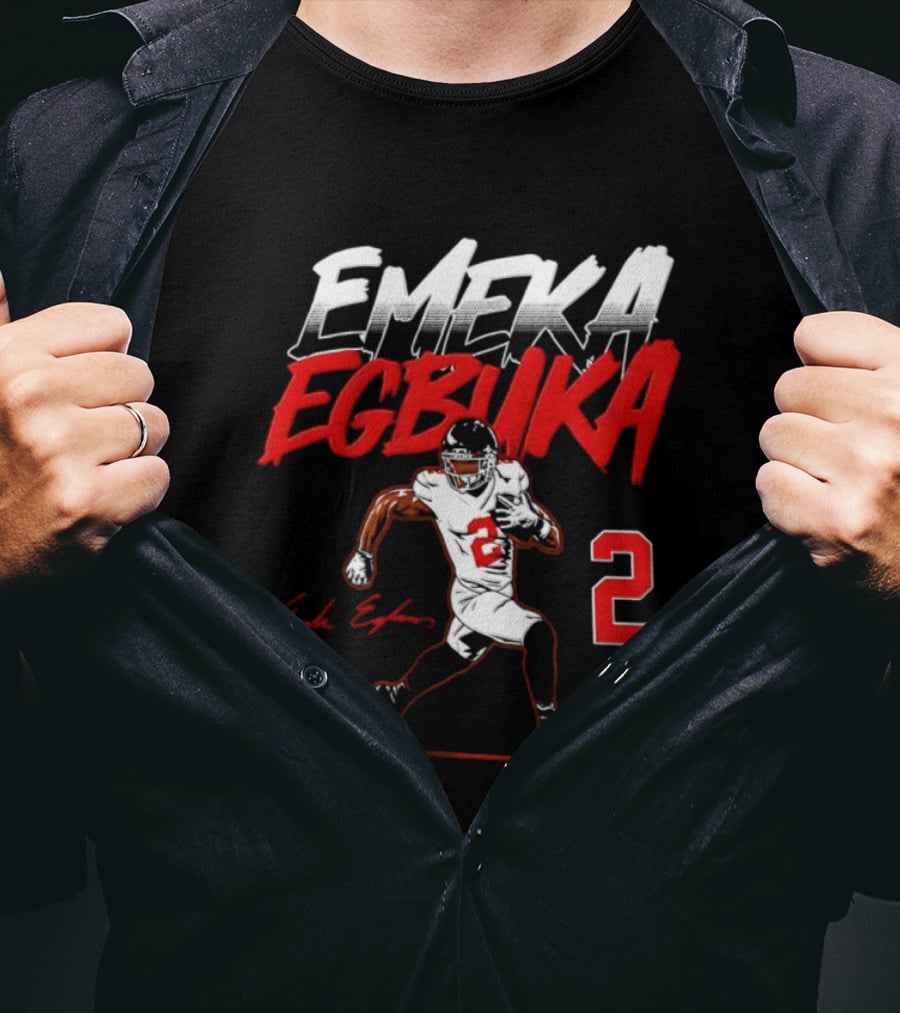 Emeka Egbuka Number 2 Tampa Bay Buccaneers Player Pose T-Shirt