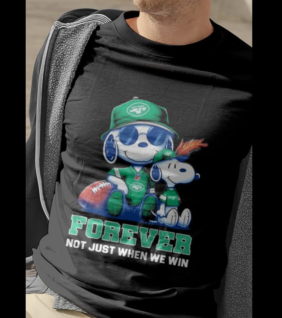 New York Jets Peanuts Snoopy Forever Not Just When We Win T-Shirt