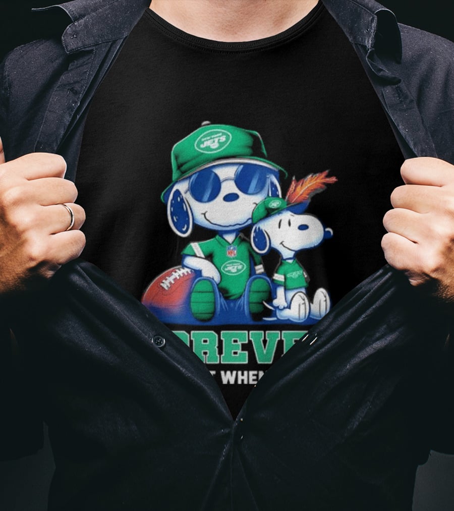 New York Jets Peanuts Snoopy Forever Not Just When We Win T-Shirt