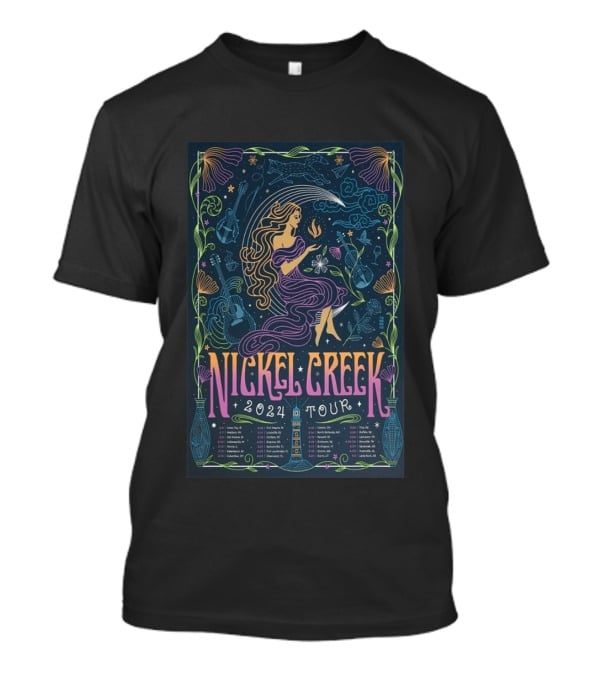 Nickel Creek 2024 Tour Mermaid And Musical Instruments T-Shirt