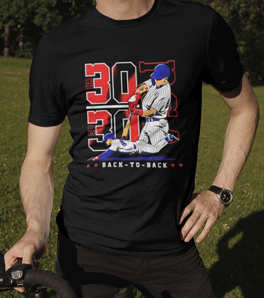 Pete Crow Armstrong Chicago Cubs Back To Back HR SB 30 30 Club Baseball T-Shirt