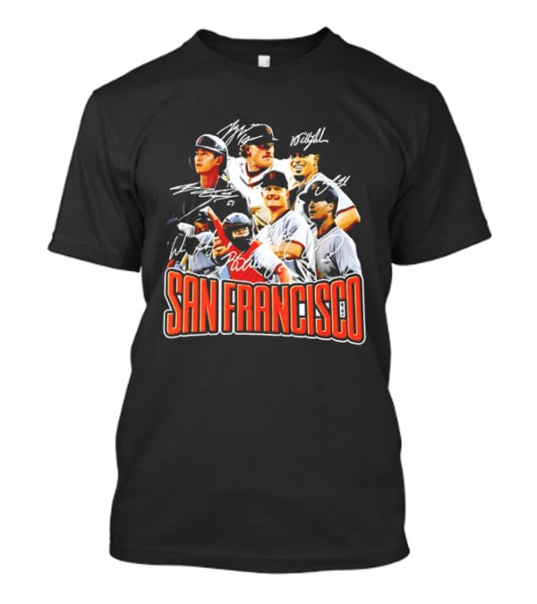 San Francisco Patrick Bailey Jung Hoo Lee Players Collage With Facsimile Signatures T-Shirt
