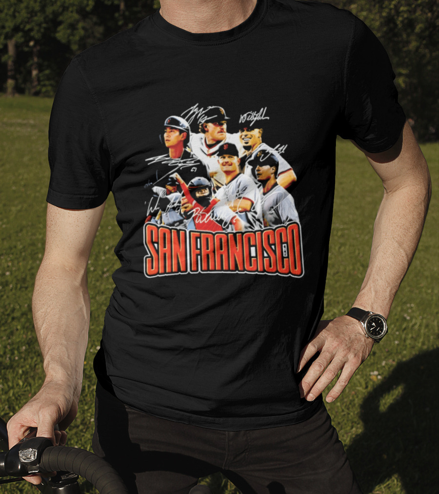San Francisco Patrick Bailey Jung Hoo Lee Players Collage With Facsimile Signatures T-Shirt