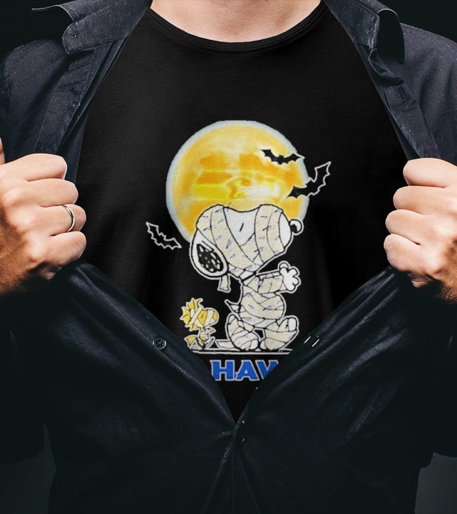 Seattle Seahawks Snoopy Mummy Halloween Moon T-Shirt