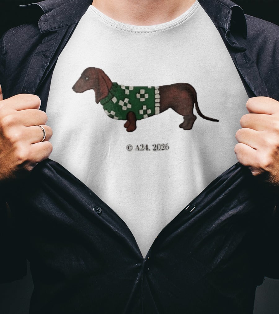 A24 2026 Dachshund Dog Green T-Shirt