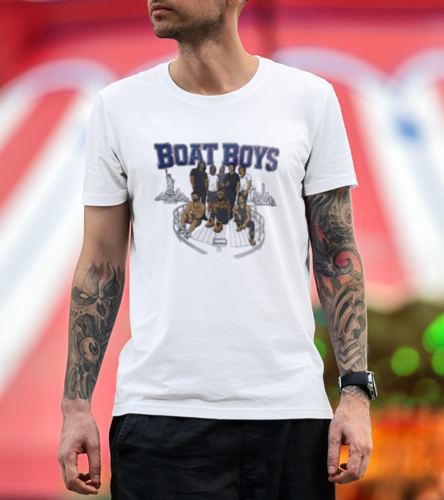 Boat Boys Odell Beckham Jr Victor Cruz Yacht NYC Skyline Roster Cartoon T-Shirt
