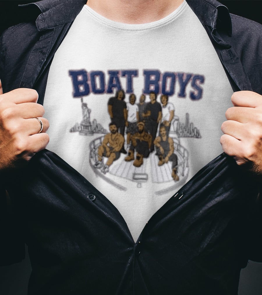 Boat Boys Odell Beckham Jr Victor Cruz Yacht NYC Skyline Roster Cartoon T-Shirt