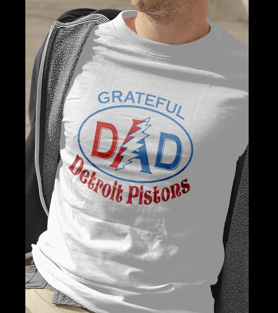 Grateful Dad Detroit Pistons Lightning Bolt T-Shirt