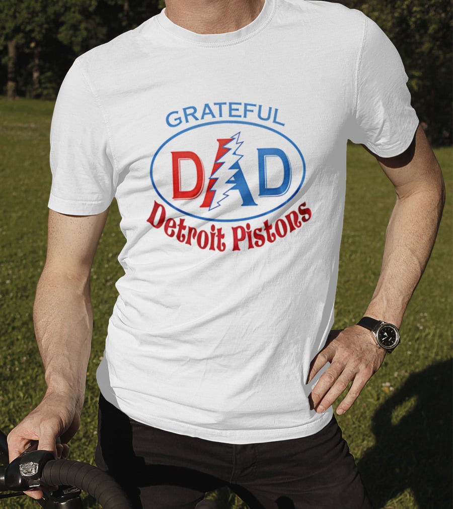 Grateful Dad Detroit Pistons Lightning Bolt T-Shirt