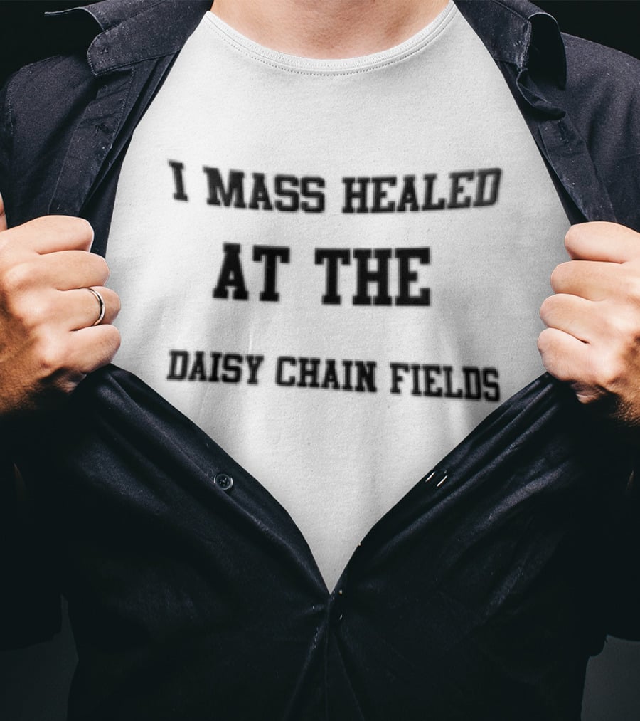 I Mass Healed At The Daisy Chain Fields Black Collegiate Block T-Shirt