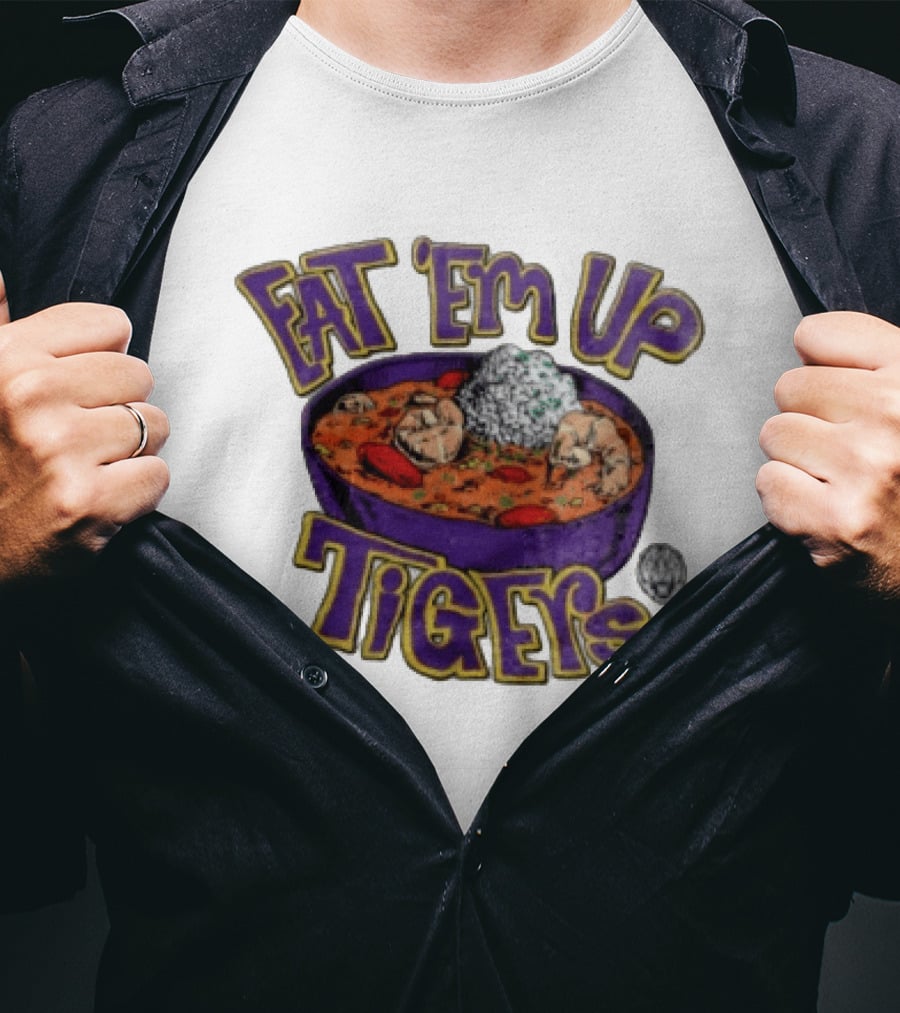 LSU Tigers Eat 'Em Up Jambalaya Purple Bowl Sports T-Shirt