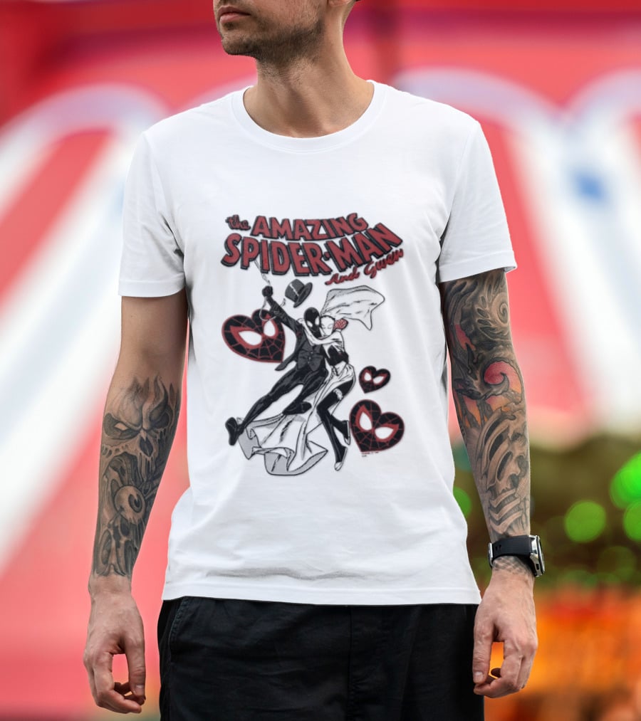 The Amazing Spider Man Loves Gwen Miles Morales Spider Man Gwen Stacy T-Shirt