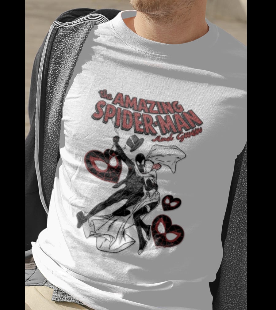 The Amazing Spider Man Loves Gwen Miles Morales Spider Man Gwen Stacy T-Shirt