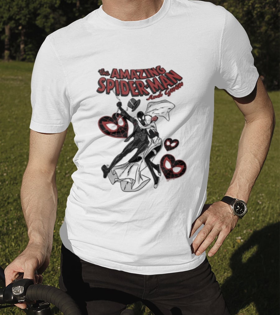 The Amazing Spider Man Loves Gwen Miles Morales Spider Man Gwen Stacy T-Shirt
