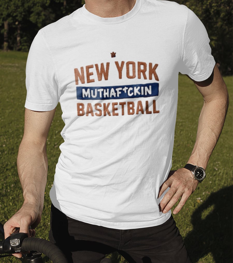 New York Muthafckin Basketball Texture Blue Bar Banner T-Shirt