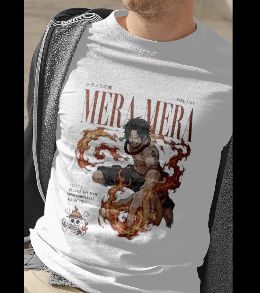 Mera Mera Fire Fist Portgas D Ace One Piece Anime T-Shirt