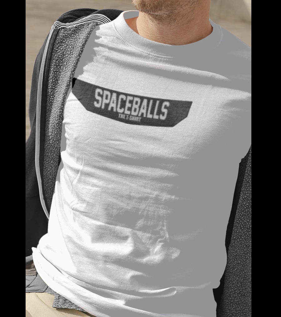 Spaceballs The Geometric Black Banner Block Lettering T-Shirt