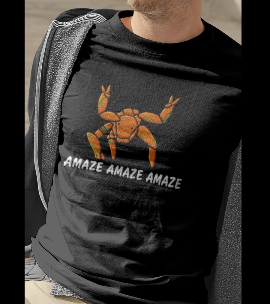 Amaze Orange Crab Celebratory Alien Rocky T-Shirt