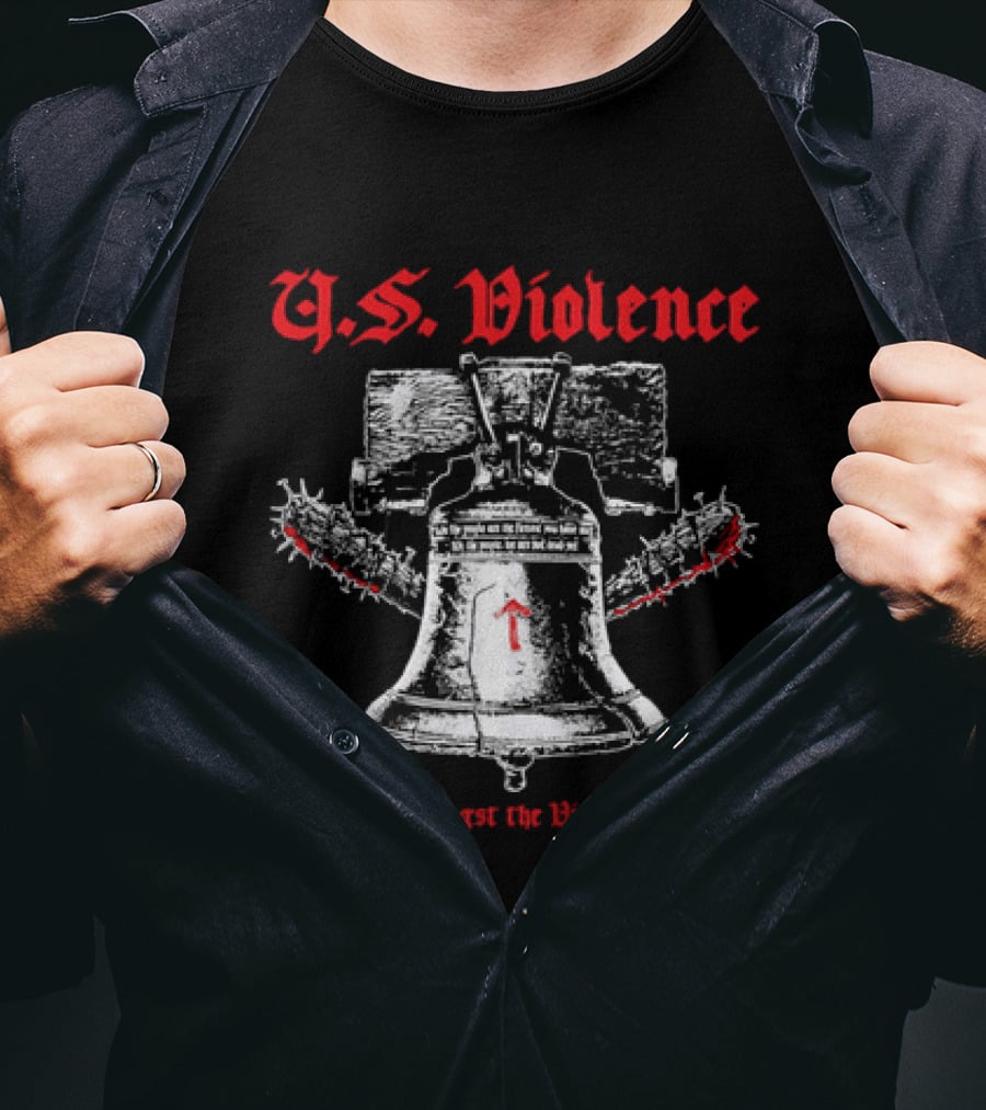 U.S. Violence Liberty Bell Spiked Bats Amongst The Victors T-Shirt