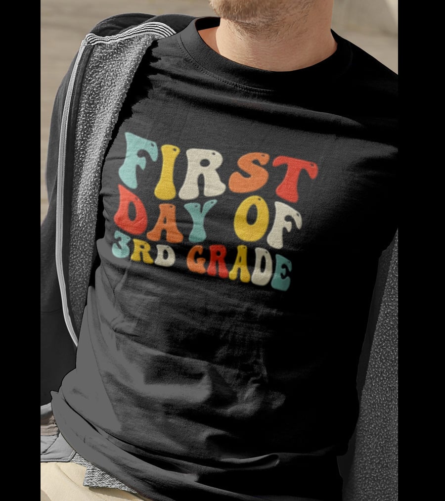 Groovy Colorful First Day Of 3rd Grade T-Shirt